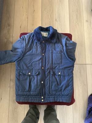 Sears Fieldmaster Men's Jacket In TALL Large, Navy W Lined Collar