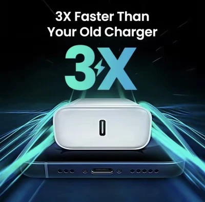 Chargeur Rapide USB-C 40W iPhone Câble Lightning Recharge Express - Photo 1/3