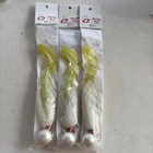 3 Felmlee 3oz White Bucky Tail Bucktail Jigs With Chartreuse Curly Tail JCT11C
