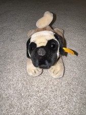Steiff Pug Plush Realistic Puppy Dog American Kennel Club Mops Weipe