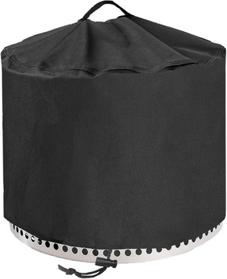Round Fire Pit Cover for Solo Stove Yukon 27 Inch, Waterproof Heavy Duty 600D