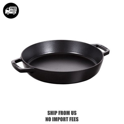 Staub Cast Iron13-inch, Double Handle Fry Pan, black matte