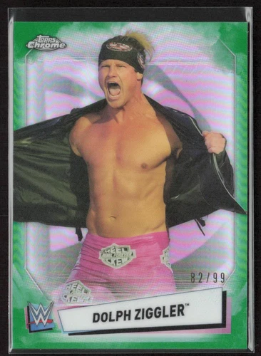 2021 Topps Chrome WWE #55 Dolph Ziggler Green Refractors #/99