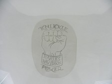 Vintage Acetate Stencil "Knuckle Power". Tattoo Stencil.