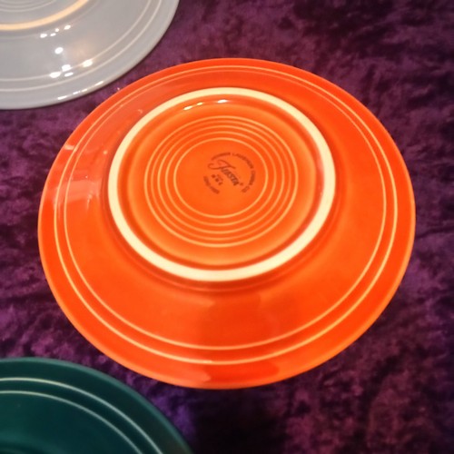 Set of 8 Vintage Fiestaware Saucers 6" Fiesta Blue Pink Orange Green Nice! - Picture 15 of 17