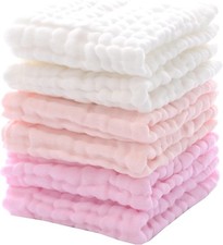 Baby Washcloths and Burp Cloths, Soft Absorbent Towels for Newborns, 6 Pack,