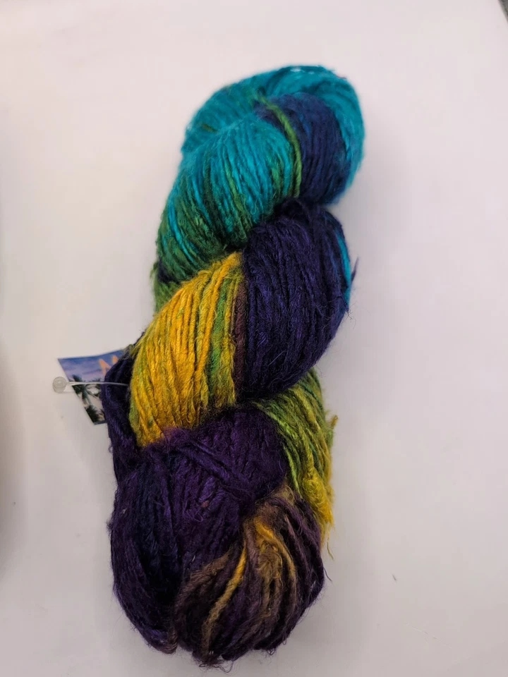 Hilo de luna de mango teñido a mano 100 % viscosa 150 yardas X,2 colores 1404 Saturno  Foto 4 de 4