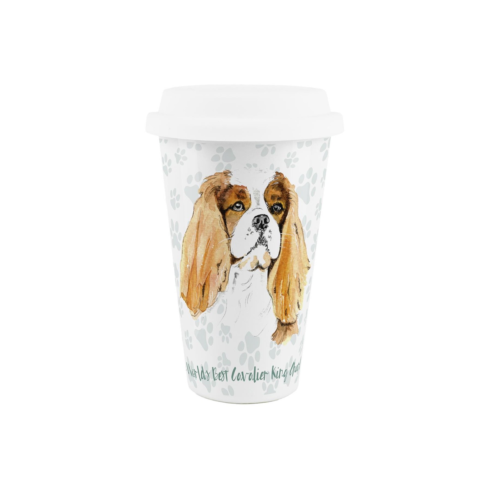 Cavalier Spaniel Dog Dad Ceramic Travel Mug - Novelty Dog Reusable Cup Gift