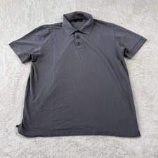 Hugo Boss Polo Shirt Mens Large Gray Knit Modern Fit Short Sleeve Pima Cotton