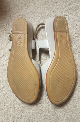 SAS CARESS BEIGE SANDALEN 7W ~ NIEDRIGER KEILABSATZ ~ GEBRAUCHT, IN EINWANDFREIEM ZUSTAND - Bild 5 von 8