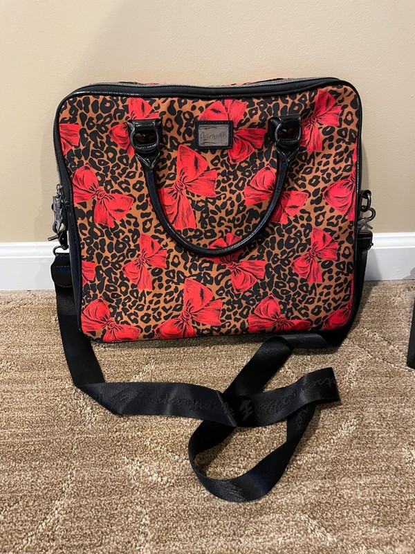 Betsy Johnson Betsyville Leopard & Bow Padded Laptop/Computer Bag