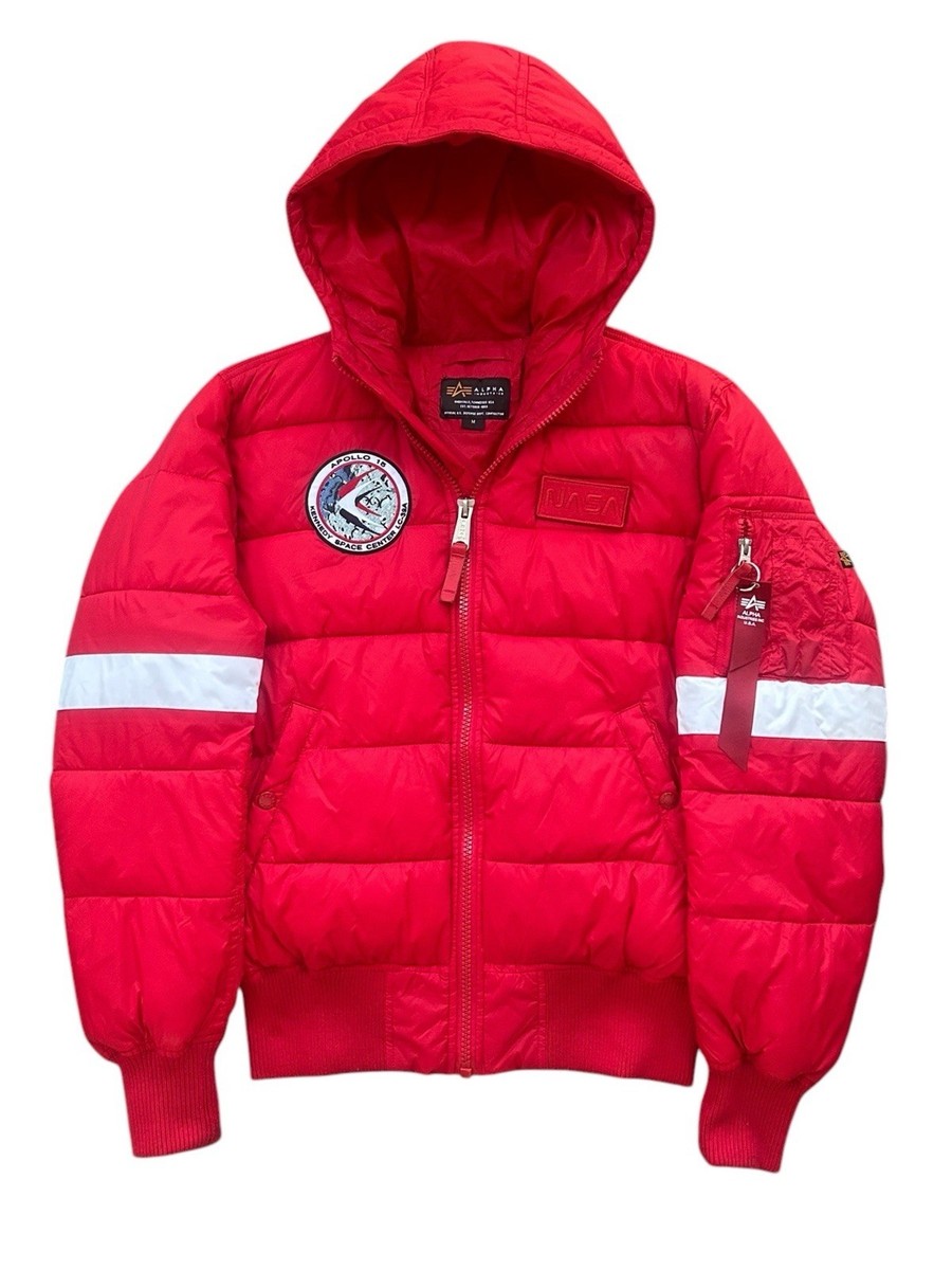 Apollo Hoodie Alpha Industries Nasa Hoodie Red Puffer Jacket