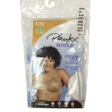 Playtex 18 Hour Bra 4745 Wirefree Ultimate Lift  Support 4 Way Tru Support 40DD