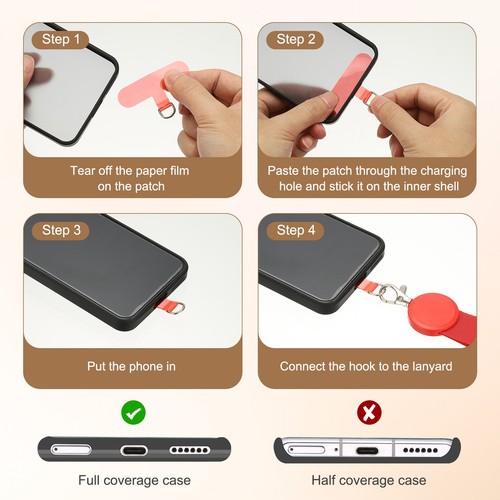 1Pack Adjustable Phone Lanyard for Smartphones, Pink - Zdjęcie 4 z 6
