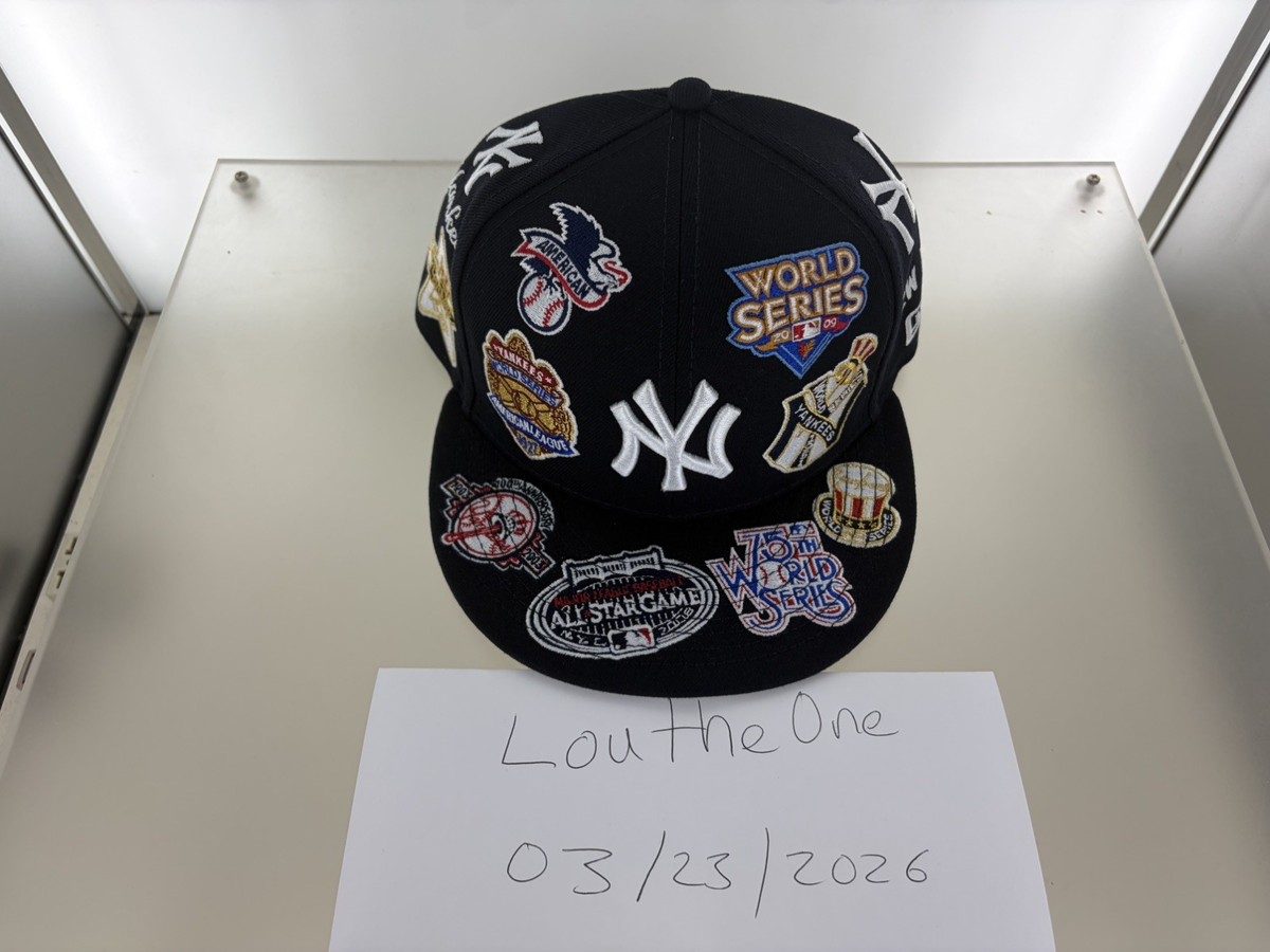Men's New Era Navy New York Yankees All Over 59FIFTY Fitted Hat Sz