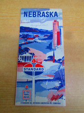 Vtg 1964 Nebraska Standard Oil Highway Road Map