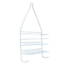 Hanging White Metal Shower Head Caddy Bathroom Storage Bath Shelf Organizer Rack