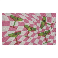 Bright Retro Cocktail Glasses Purple 18 In. X 30 In. Polyester Non-Slip Outdoor 