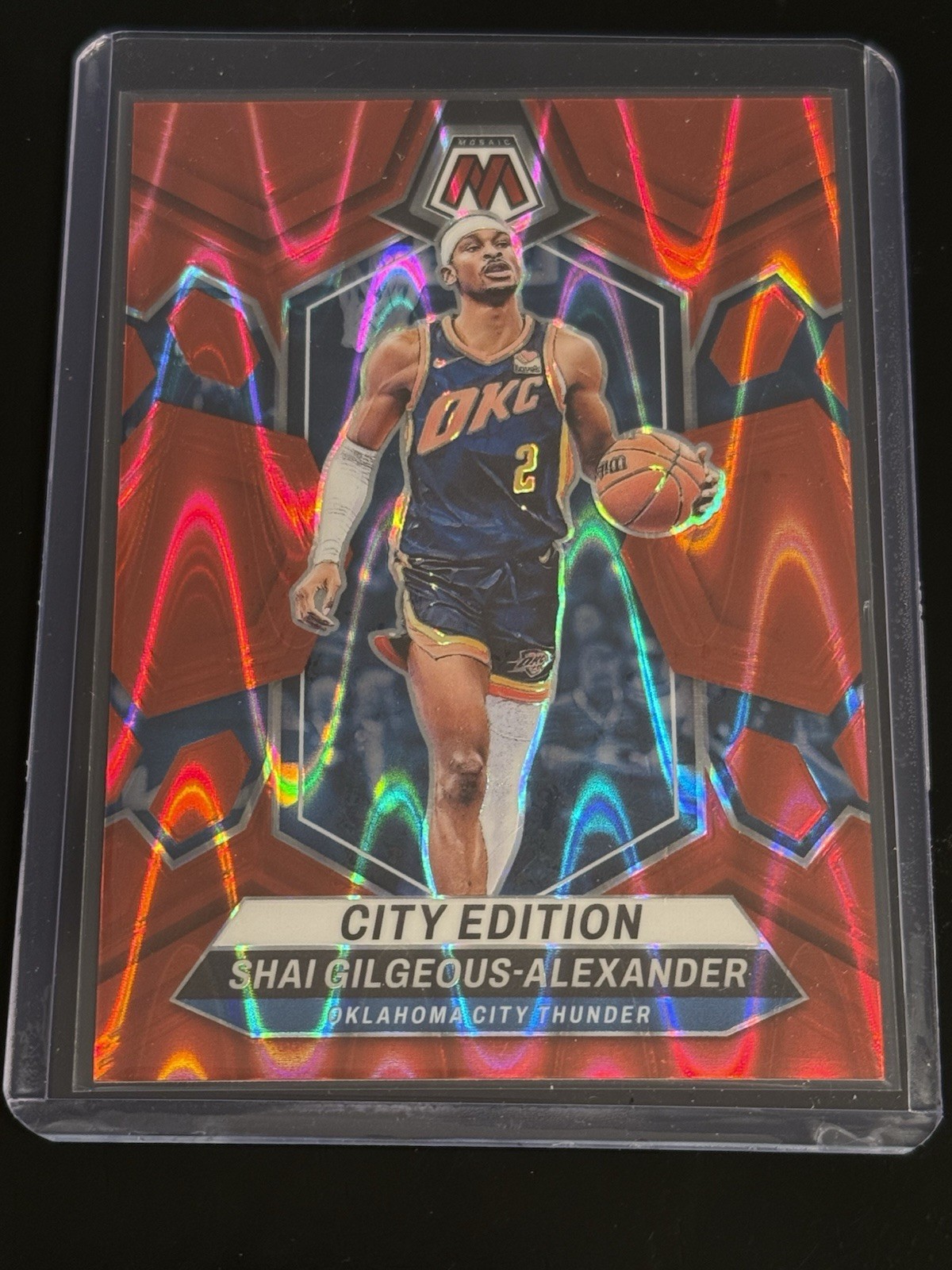 2023-24 Panini Mosaic - Shai Gilgeous-Alexander #85 Red Seismic Prizm /299