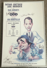 Signed Nathan Lane, Broderick, Mantello & Garrett "The Odd Couple" Framed Poster