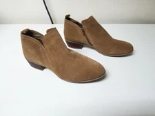 Diba Womens Heeled Zip Ankle Tan/Brown Leather Boots/Booties 12M