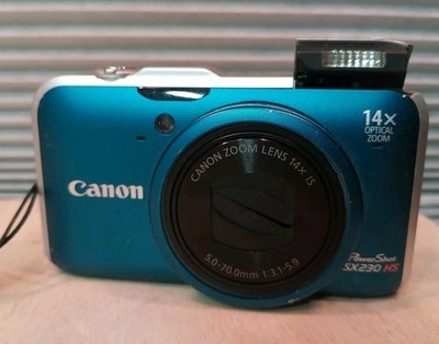 Canon PowerShot SX230 HS 12.1MP 14x GPS Digital Camera TEAL New Battery 