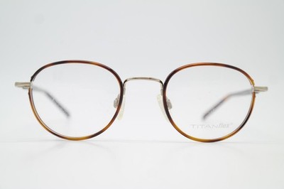 Vintage Brille TITANFLEX 820584 Braun Gold Oval Brillengestell eyeglasses