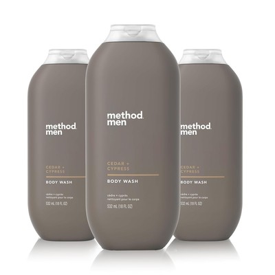 Method Men Body Wash, Cedar + Cypress, Paraben and Phthalate Free, 18 FL Oz... 