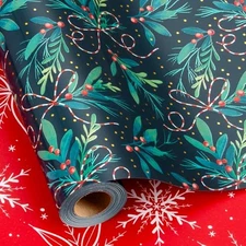  Green Wrapping Paper Roll - Cute Berry and 1 Count (Pack of 1) Green Berry