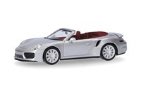 Herpa 038928-003 Porsche 911 (991) Turbo Cabrio - Dolomitsilber 1:87 Neu + Ovp