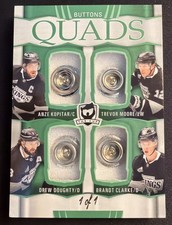 2024-25 UD The Cup Button Quads Anze Kopitar/Moore/Doughty/Clarke 1/1 #C4-KMDC