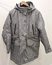 Lands End Women's L 14-16 Squall Waterproof Insulated Parka Gray Zipper Pockets