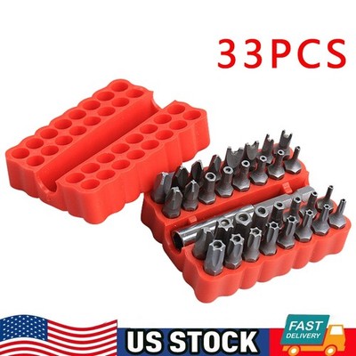 33PCS Torx Security Bit Set - Hex Star Spanner & Tri-Wing Tamper-Proof Tool New