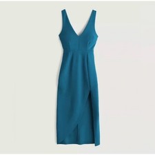 Abercrombie & Fitch Teal Dress Sleeveless V Neck Party Cocktail Little Petite