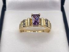 Handmade 18ct Gold Amethyst & Diamond Cocktail Ring. Goldmine Jewellers.