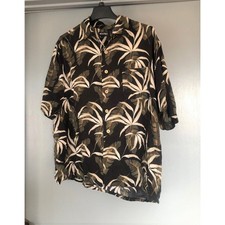 Men's Puritan Hawaiian Shirt Multicolor Floral Pocket Button Short Sleeve Sz L