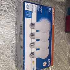 SYLVANIA LED 60 Watt Daylight Light Bulbs A19 Medium Base Pack of 4 BRAND NEW