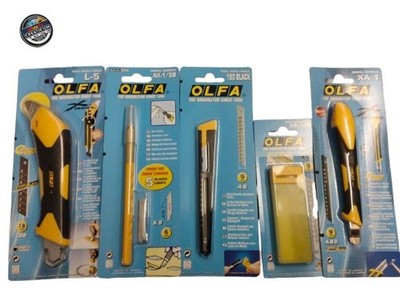 Olfa 5-tlg. Cutter-Set AK-1 XA-1 L-5 + Klingen   Profi Folier-Werkzeug