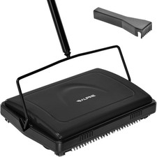 Alpine Manual Carpet Sweeper Triple Brush Cordless Non Electric Multi-Surfa...