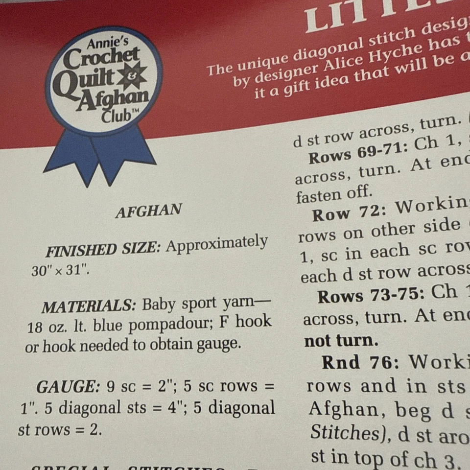 ~Little Boy Blue   Afghan~Cap~Sweater~Booties Annie's Crochet Pattern~ - Image 2 of 3