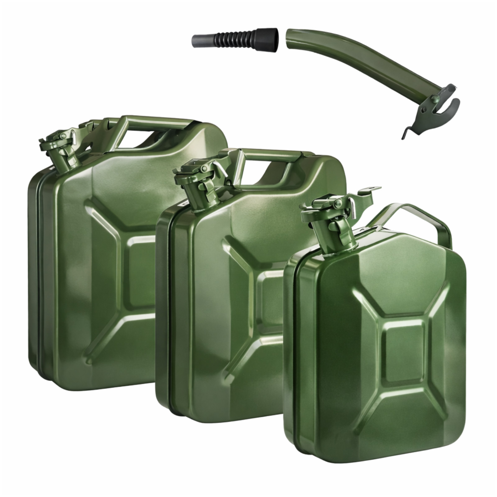 Tanica benzina per carburante diesel 5 10 20 lt in metallo verde militare