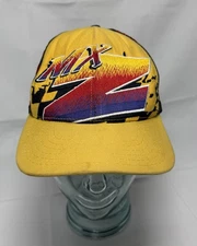 Vintage Ski Doo Rotax Racing Hat Cap Snapback Mens Yellow Black 90s Snowmobile