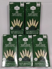 Lot Of 5 Holiday Time Warm White LED Mini Lights 20-Countn7.6 ft