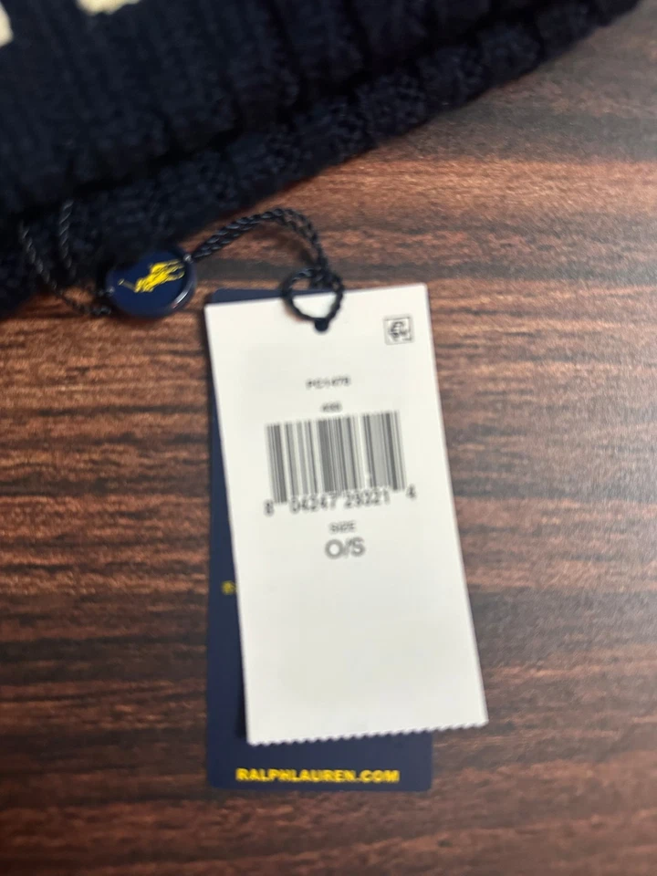 BN Polo Ralph Lauren Hombre New York Gorro Azul Marino Foto 4 de 4