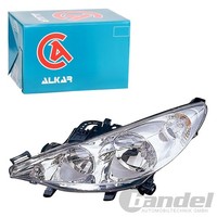Alkar H1 H7 Scheinwerfer +LWR-MOTOR Chrom Rechts Passend FüR Peugeot 207 207/207