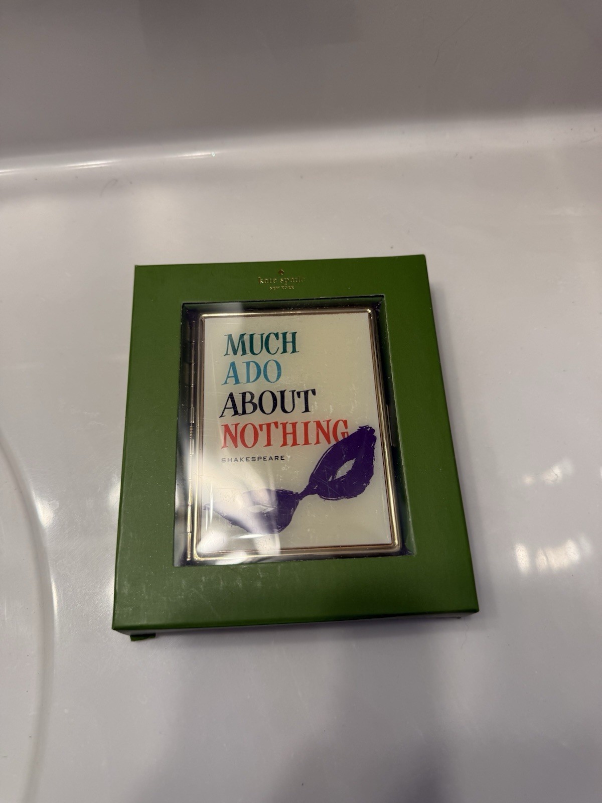 Lenox Kate Spade Much Ado About Nothing Gold Plate ID Holder White Gold Blue thumbnail 2