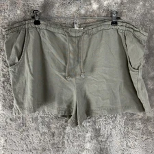 Grade Gather Size M Linen Blend Hiking Outdoor Shorts Gray Drawstring Pocket