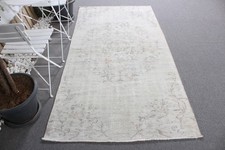 Vintage 4x7,8 ft Rug, Turkish Rug, Gray Orien...