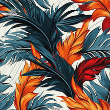 Self Adhesive Wallpaper, Colorful Abstract Pattern With Tropical Leaves, 44X3