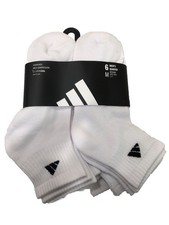 Adidas Cushioned Arch Compression ClimaCool Quarter Socks White Medium 6 Pairs